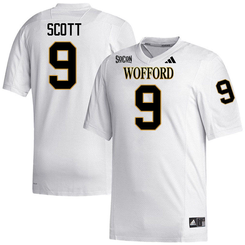 Wofford Terriers #9 Isaiah Scott College Football Jerseys,Uniforms Stitched-White